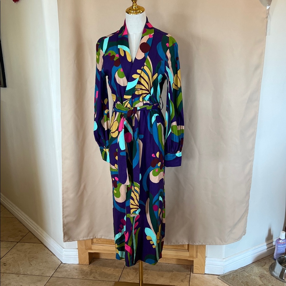 INC Colorful Abstract Patterned Robe